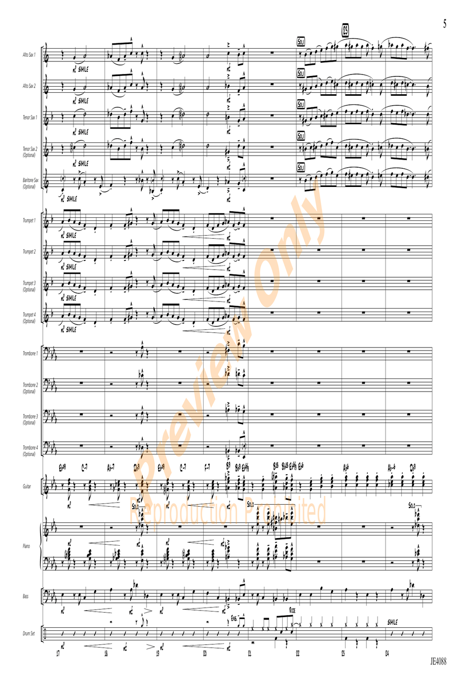 Walkin' with Jackie Walkin' with Jackie Jazz Ensemble scores gallery preview page 5