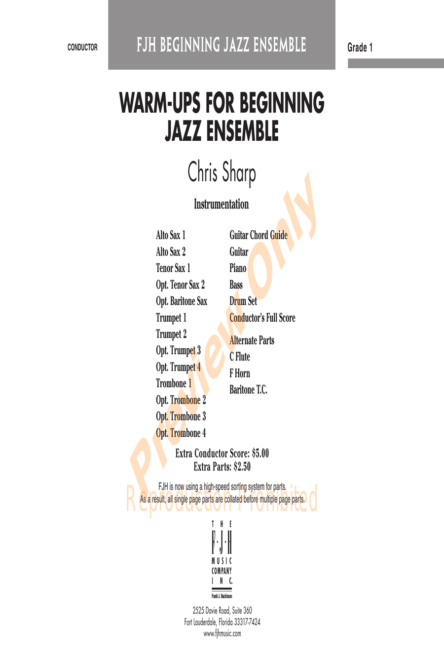 Warm-ups for Beginning Jazz Ensemble Concert Band scores gallery preview page 2