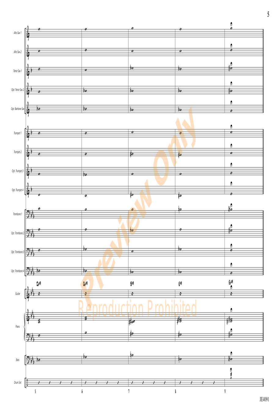 Warm-ups for Beginning Jazz Ensemble Concert Band scores gallery preview page 6