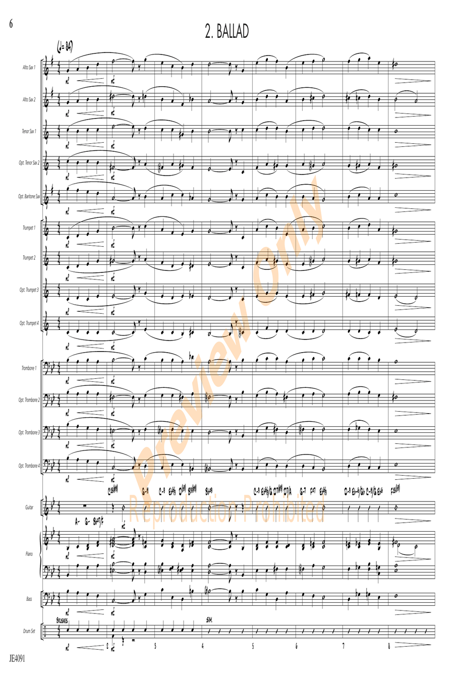Warm-ups for Beginning Jazz Ensemble Concert Band scores gallery preview page 7