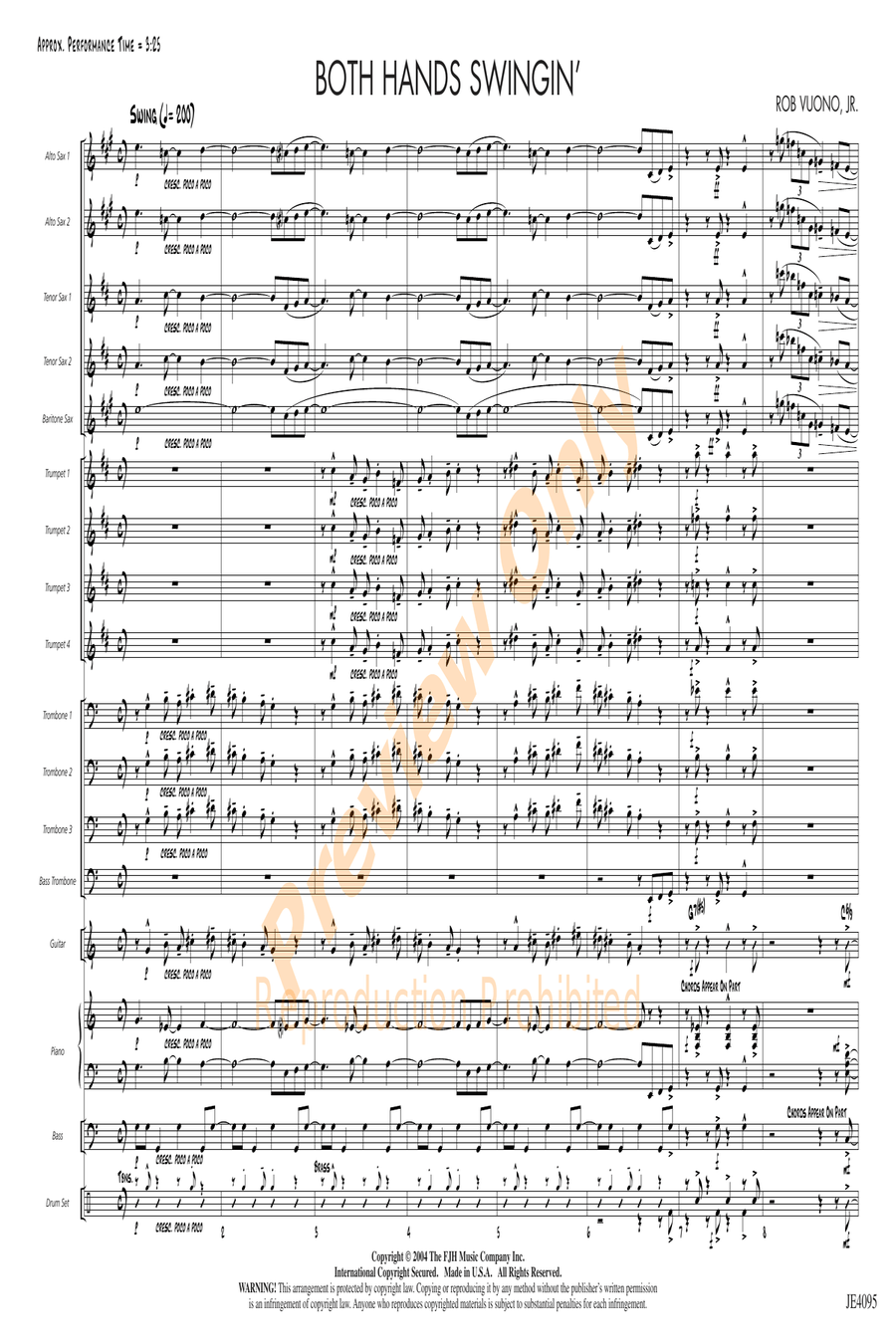 Both Hands Swingin' Both Hands Swingin' Jazz Ensemble scores gallery preview page 3