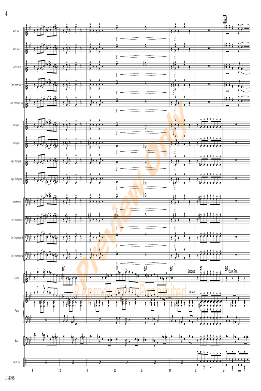 Wooly Bully Jazz Ensemble scores gallery preview page 4