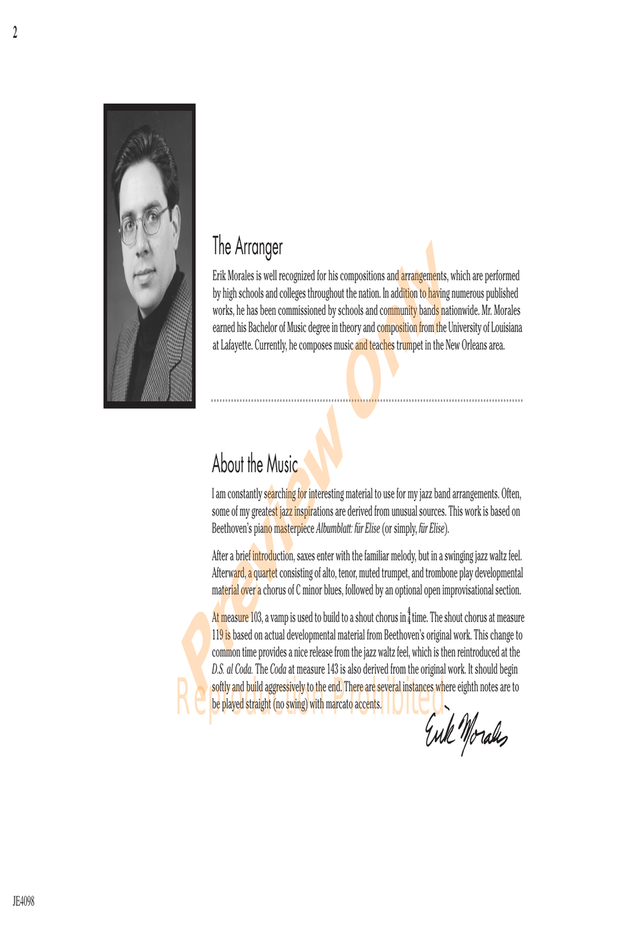 Blues für Elise Blues für Elise Jazz Ensemble scores gallery preview page 3