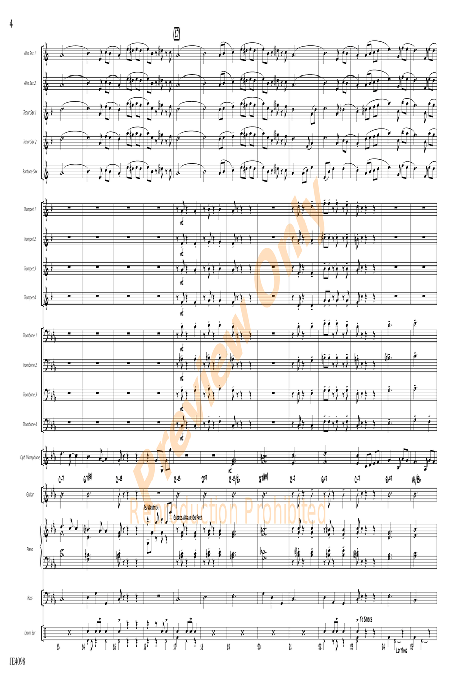 Blues für Elise Blues für Elise Jazz Ensemble scores gallery preview page 5