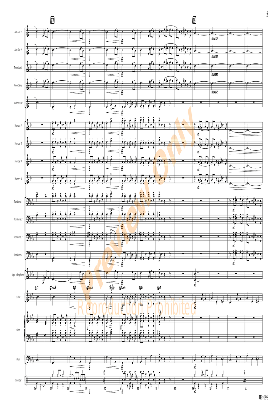 Blues für Elise Blues für Elise Jazz Ensemble scores gallery preview page 6