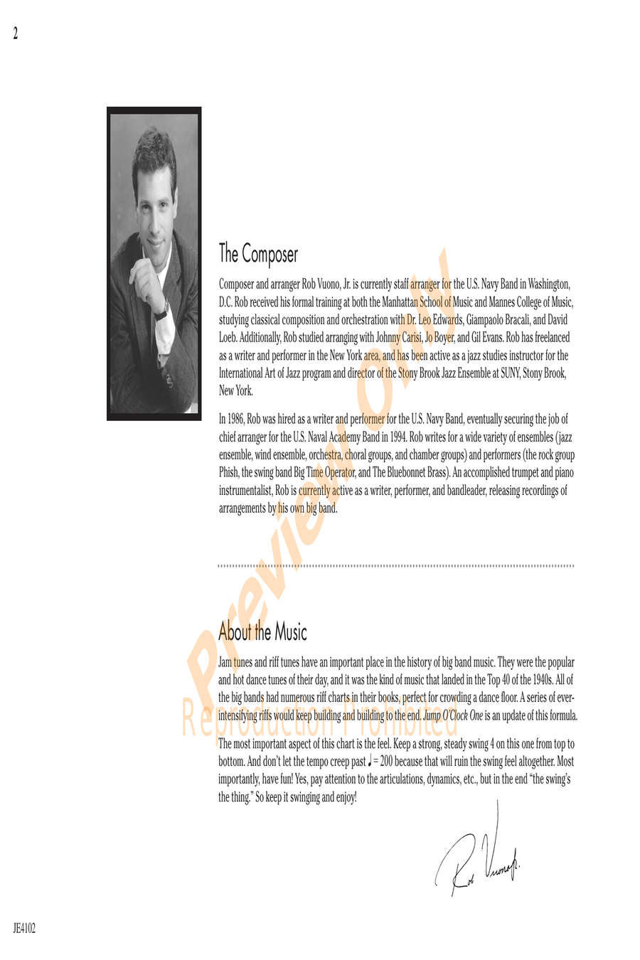 Jump O'Clock One Jump O'Clock One Jazz Ensemble scores gallery preview page 2