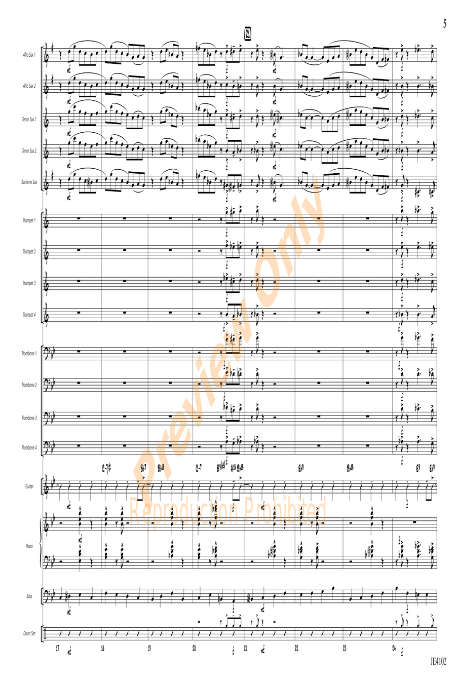 Jump O'Clock One Jump O'Clock One Jazz Ensemble scores gallery preview page 5
