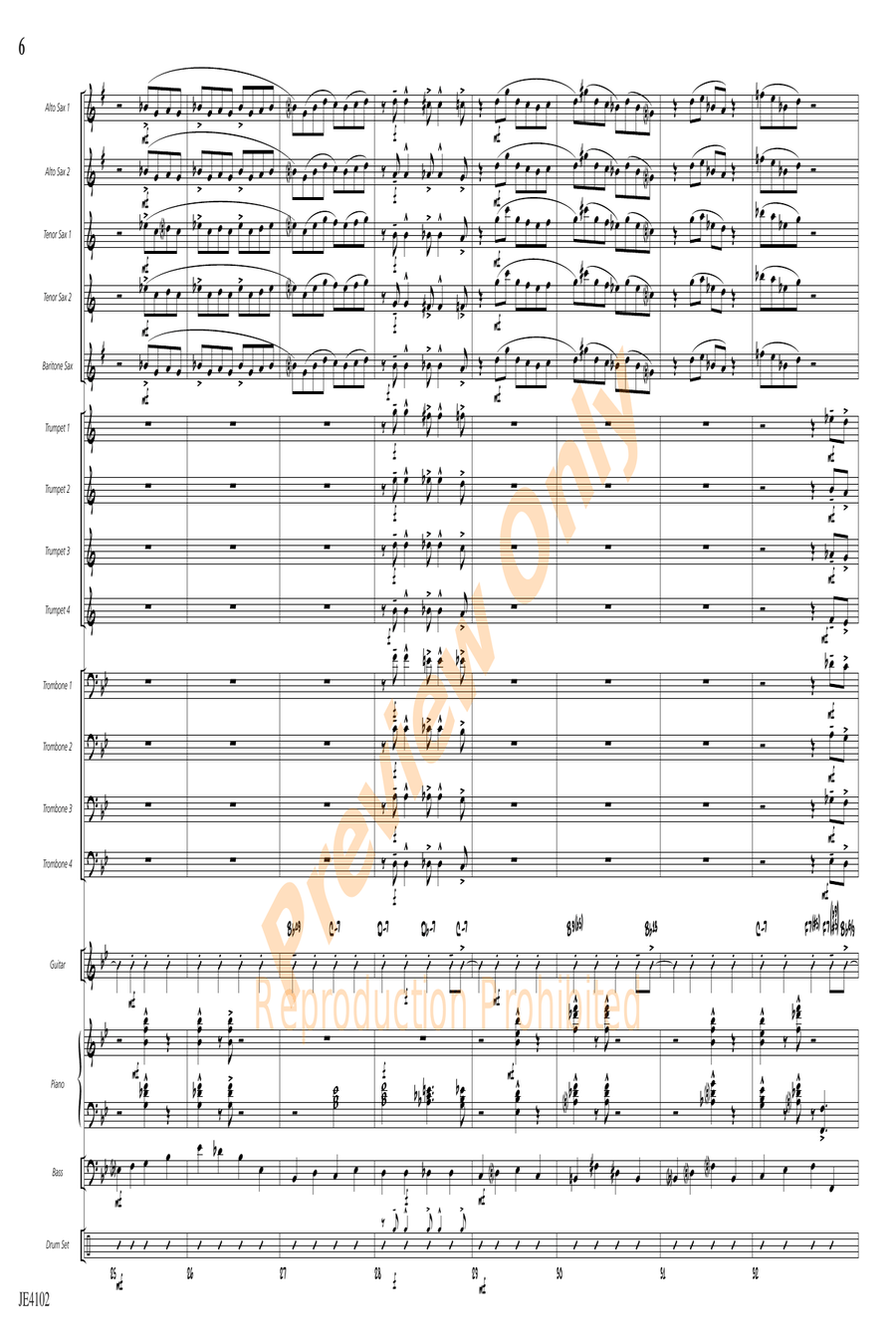 Jump O'Clock One Jump O'Clock One Jazz Ensemble scores gallery preview page 6