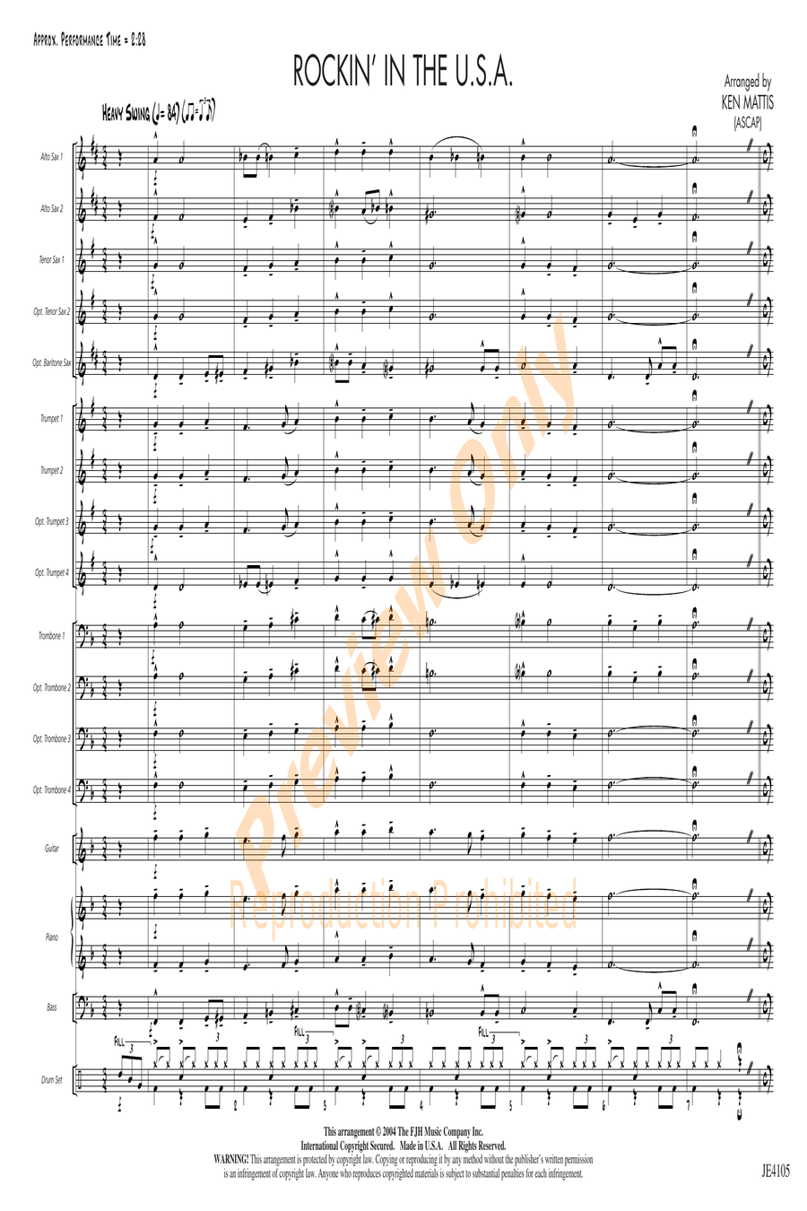 Rockin' in the U.S.A. Rockin' in the U.S.A. Jazz Ensemble scores gallery preview page 3
