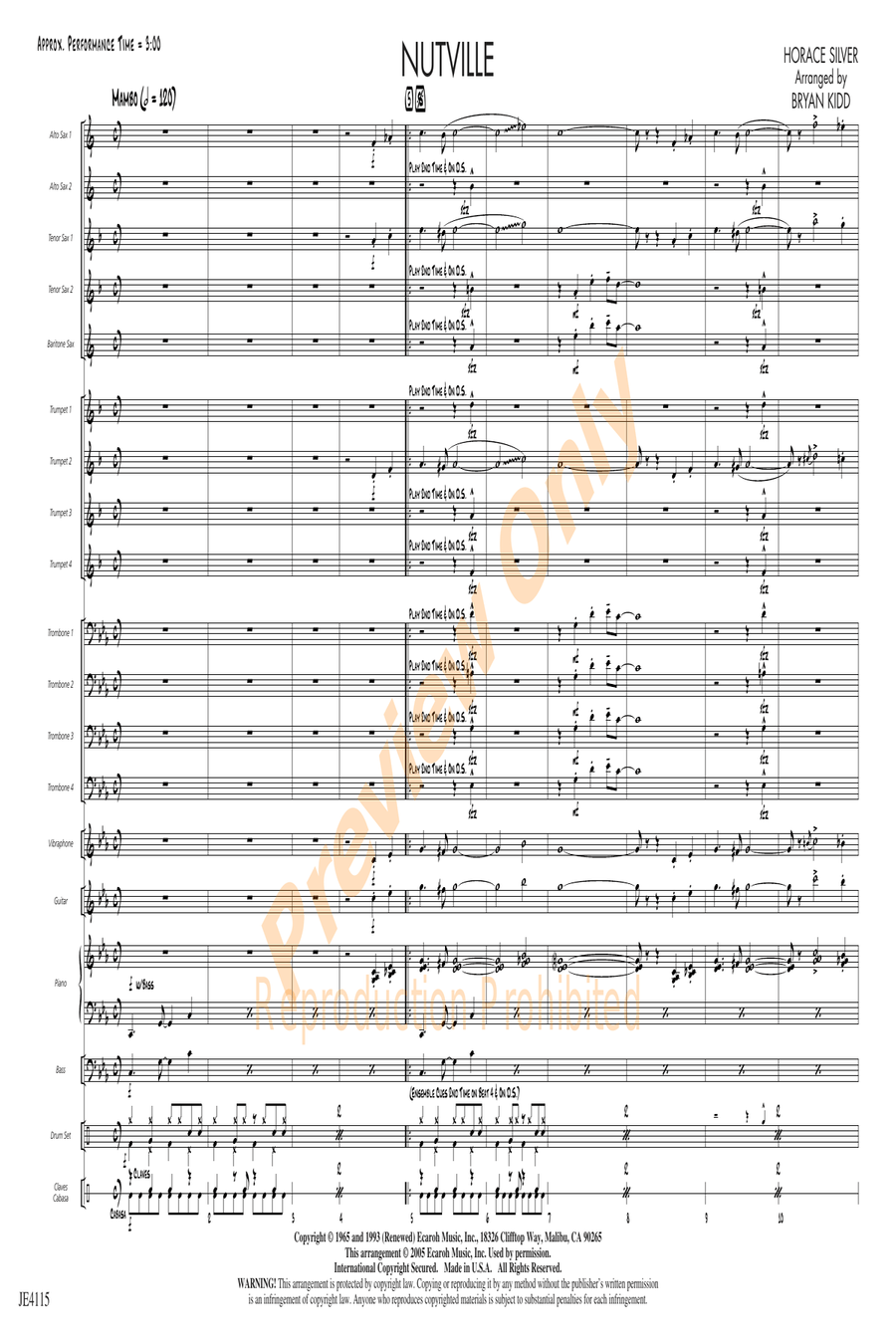 Nutville Nutville Jazz Ensemble scores gallery preview page 5