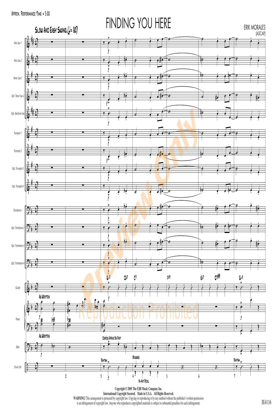 Finding You Here Finding You Here Jazz Ensemble scores gallery preview page 3