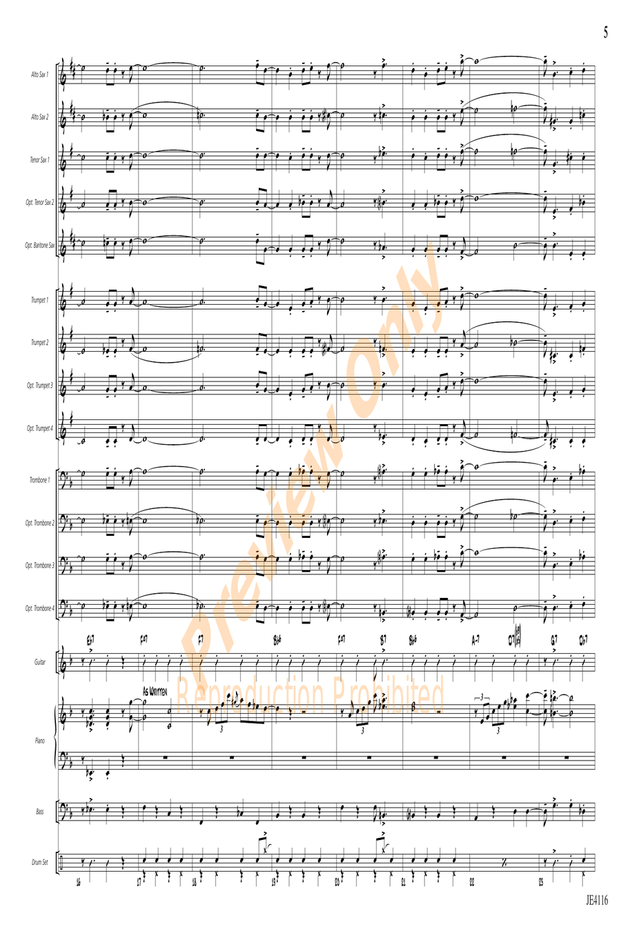 Finding You Here Finding You Here Jazz Ensemble scores gallery preview page 5