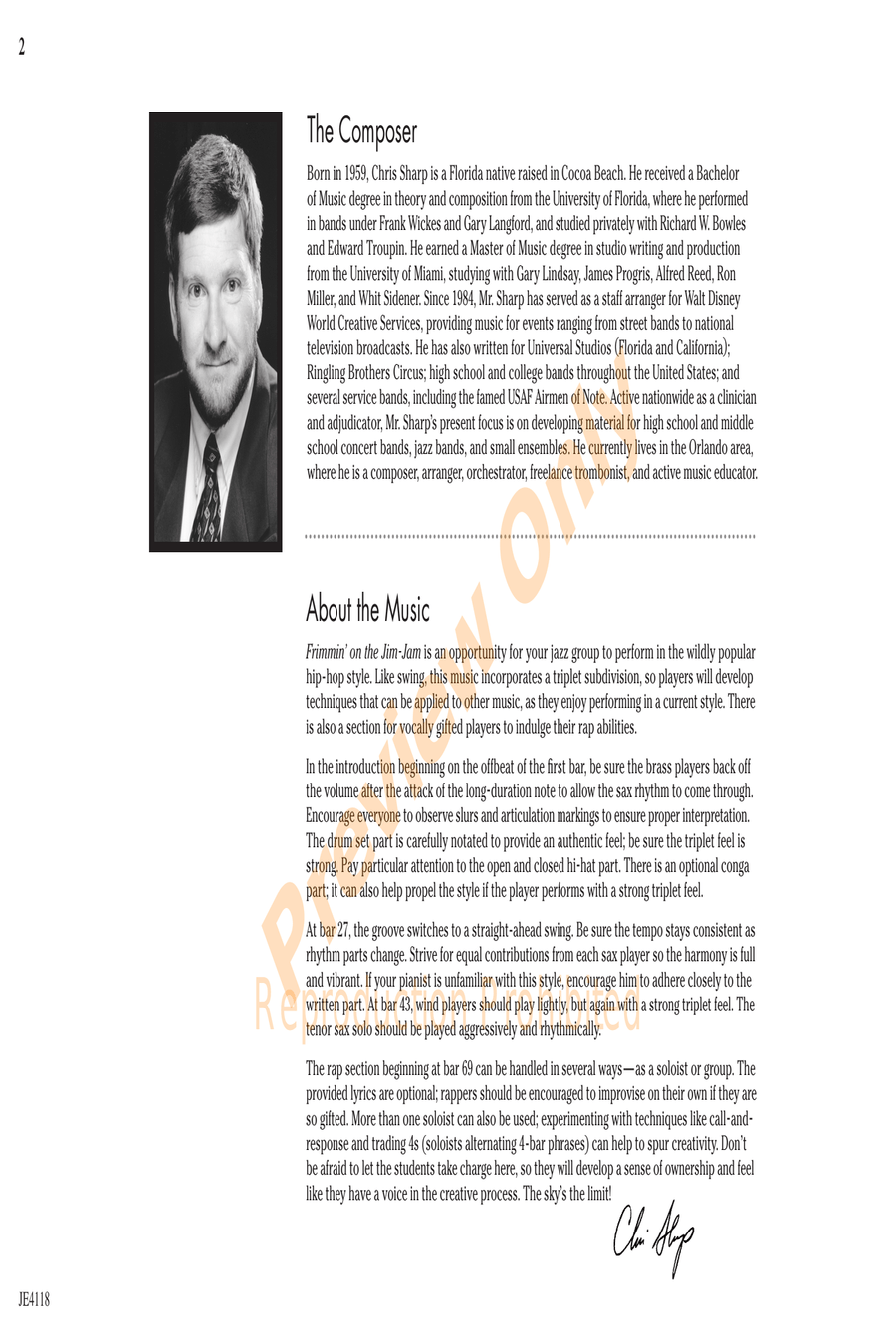 Frimmin' on the Jim-Jam Frimmin' on the Jim-Jam Jazz Ensemble scores gallery preview page 2
