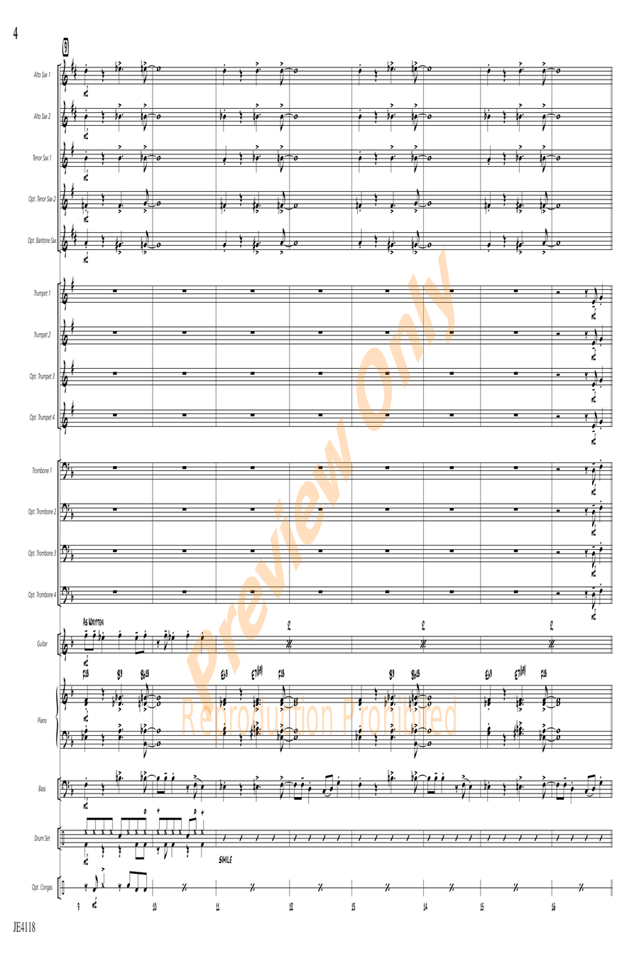 Frimmin' on the Jim-Jam Frimmin' on the Jim-Jam Jazz Ensemble scores gallery preview page 4