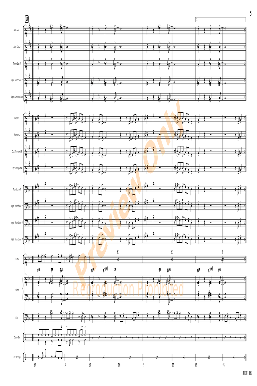 Frimmin' on the Jim-Jam Frimmin' on the Jim-Jam Jazz Ensemble scores gallery preview page 5