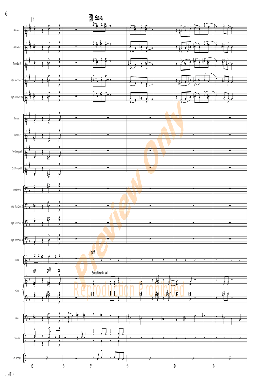 Frimmin' on the Jim-Jam Frimmin' on the Jim-Jam Jazz Ensemble scores gallery preview page 6