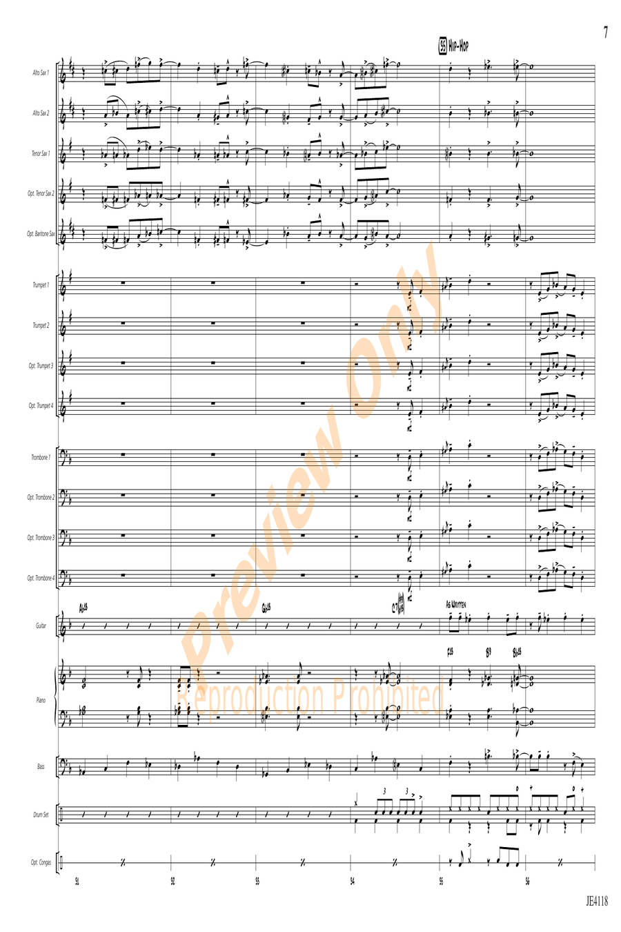 Frimmin' on the Jim-Jam Frimmin' on the Jim-Jam Jazz Ensemble scores gallery preview page 7