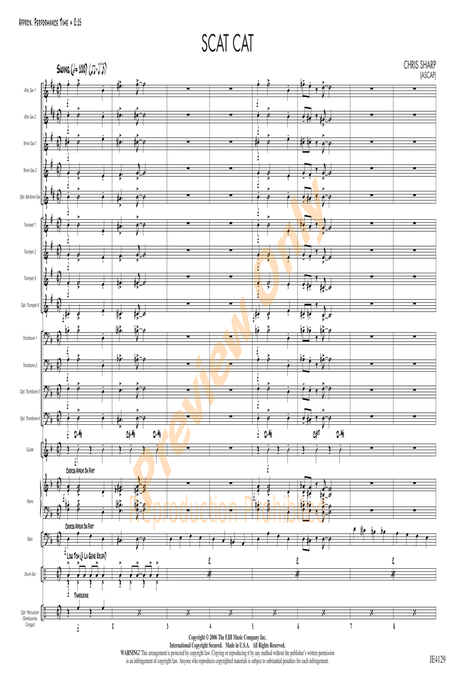 Scat Cat Scat Cat Jazz Ensemble scores gallery preview page 3