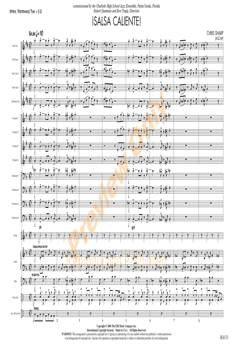 Salsa Caliente! Salsa Caliente! Jazz Ensemble scores gallery preview page 3