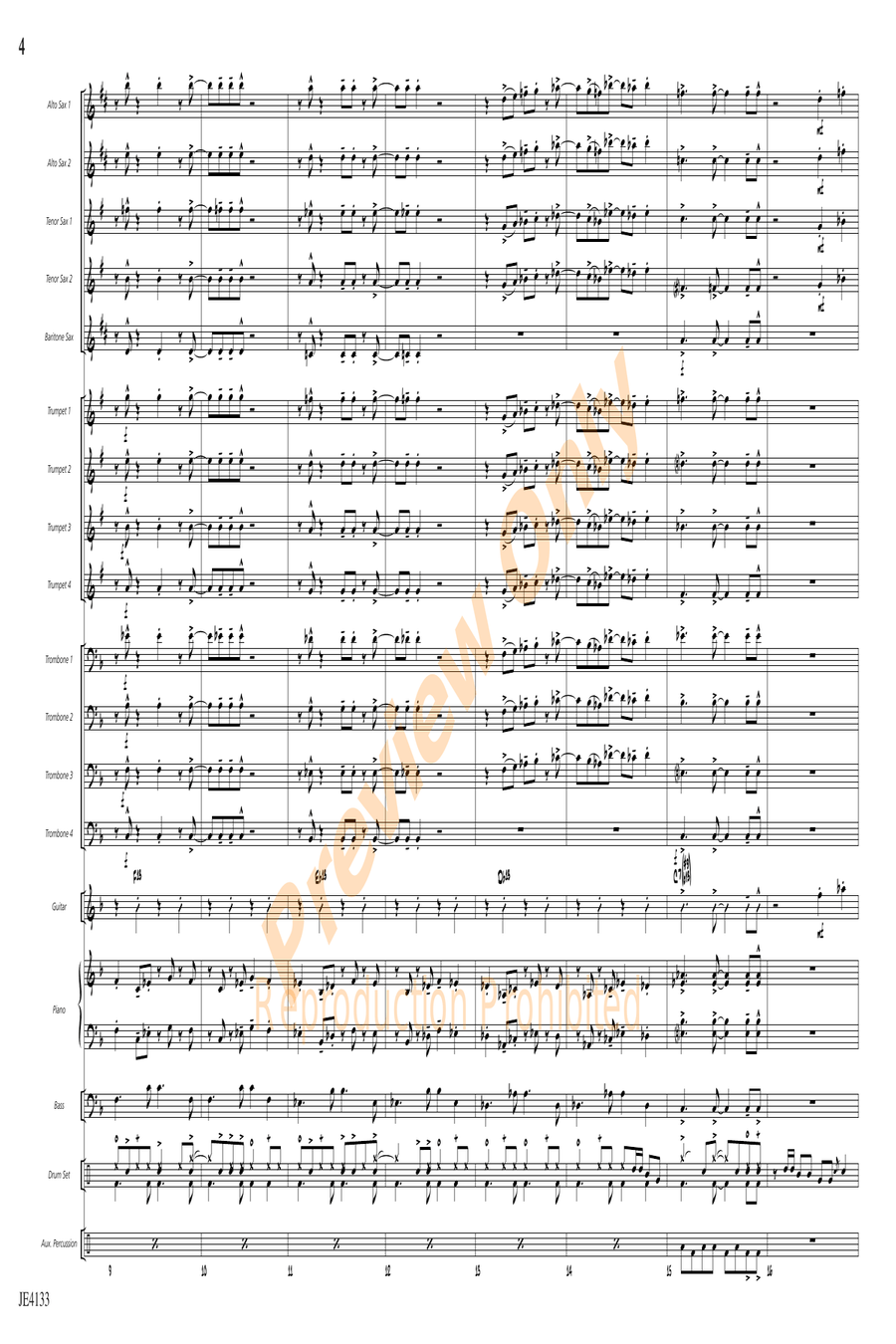 Salsa Caliente! Salsa Caliente! Jazz Ensemble scores gallery preview page 4