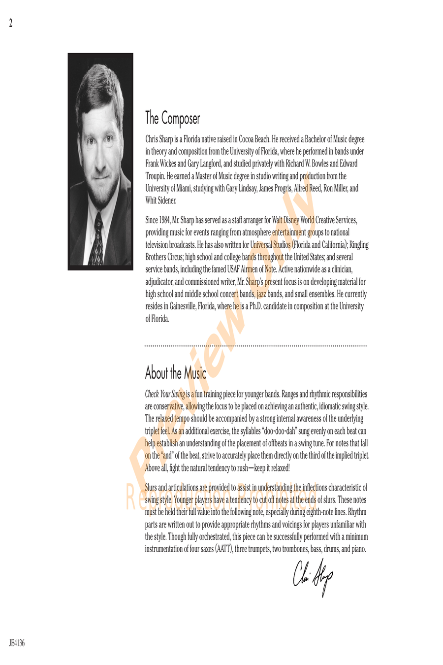 Check Your Swing Check Your Swing Jazz Ensemble scores gallery preview page 2