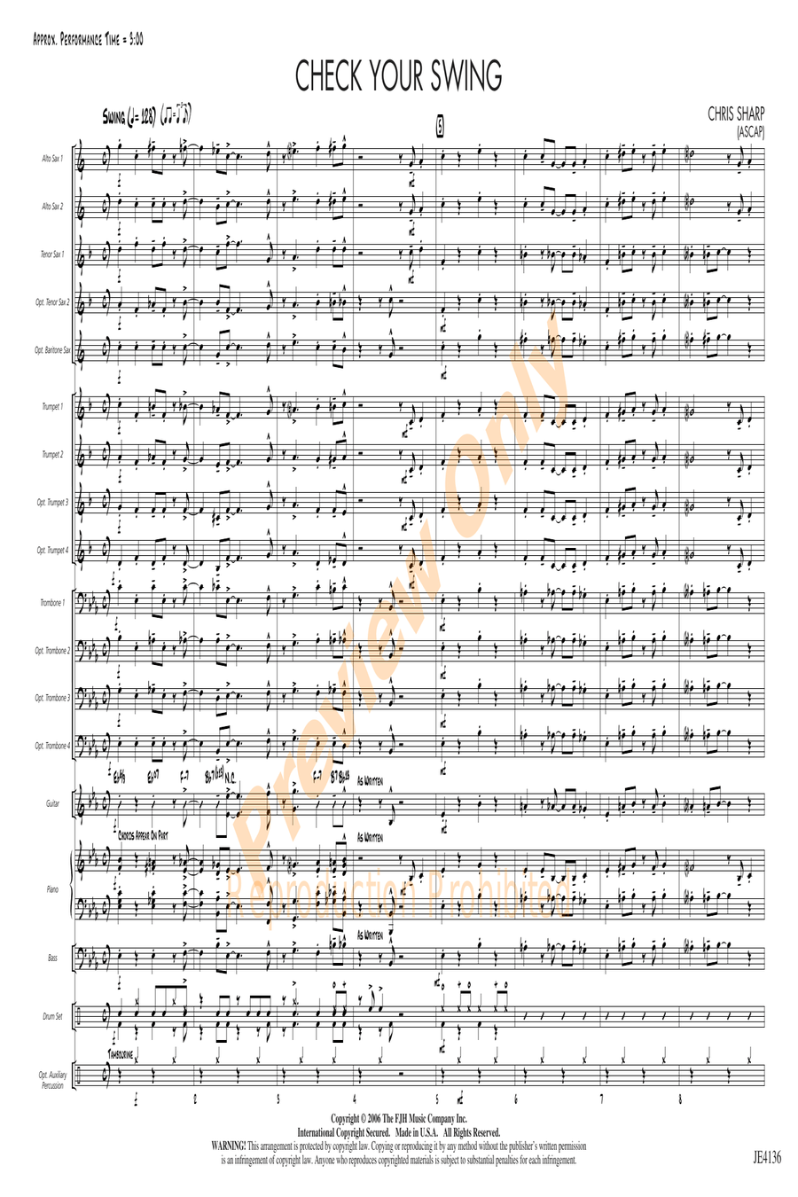 Check Your Swing Check Your Swing Jazz Ensemble scores gallery preview page 3