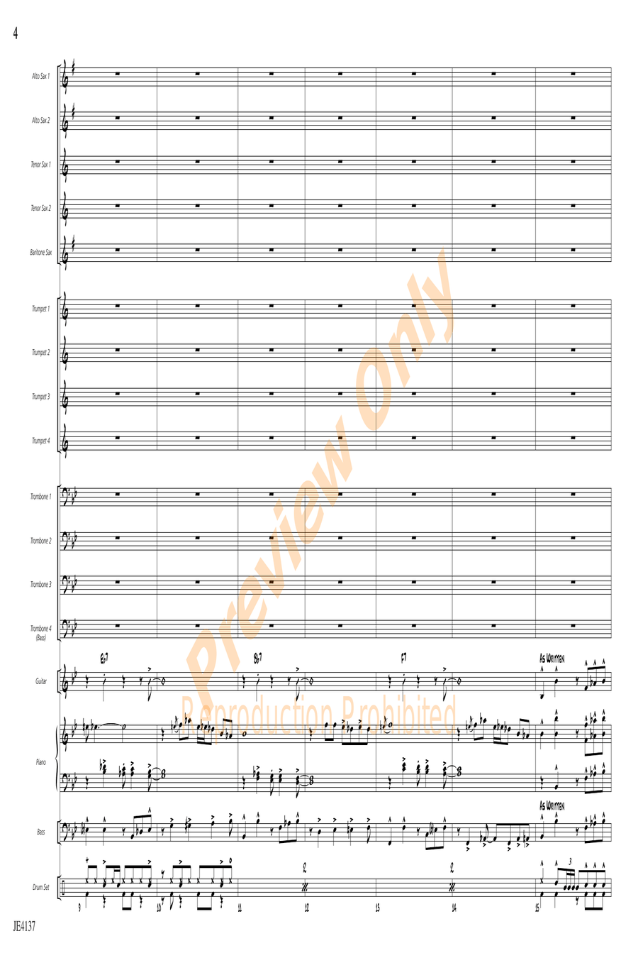 Feelin' the Funk Feelin' the Funk Jazz Ensemble scores gallery preview page 4