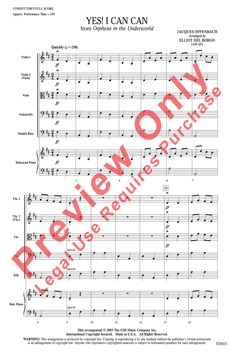 Yes! I Can Can String Orchestra scores gallery preview page 3