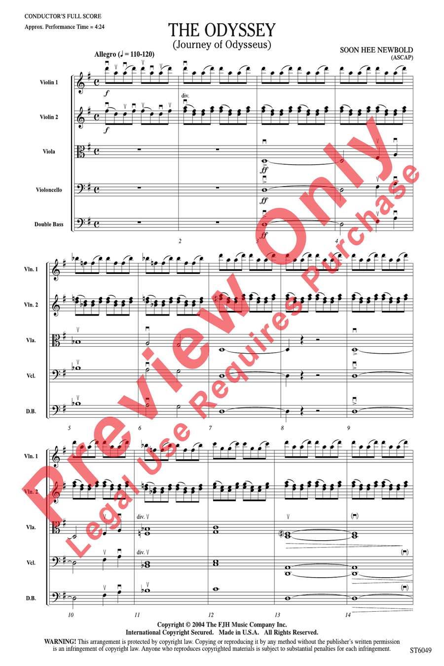 The Odyssey The Odyssey String Orchestra scores gallery preview page 3