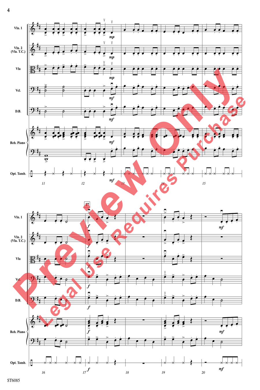 Courtly Dance and Procession String Orchestra scores gallery preview page 4
