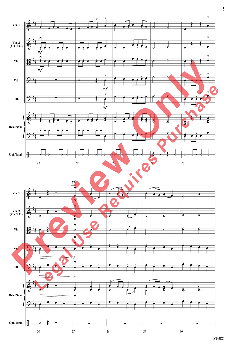 Courtly Dance and Procession String Orchestra scores gallery preview page 5