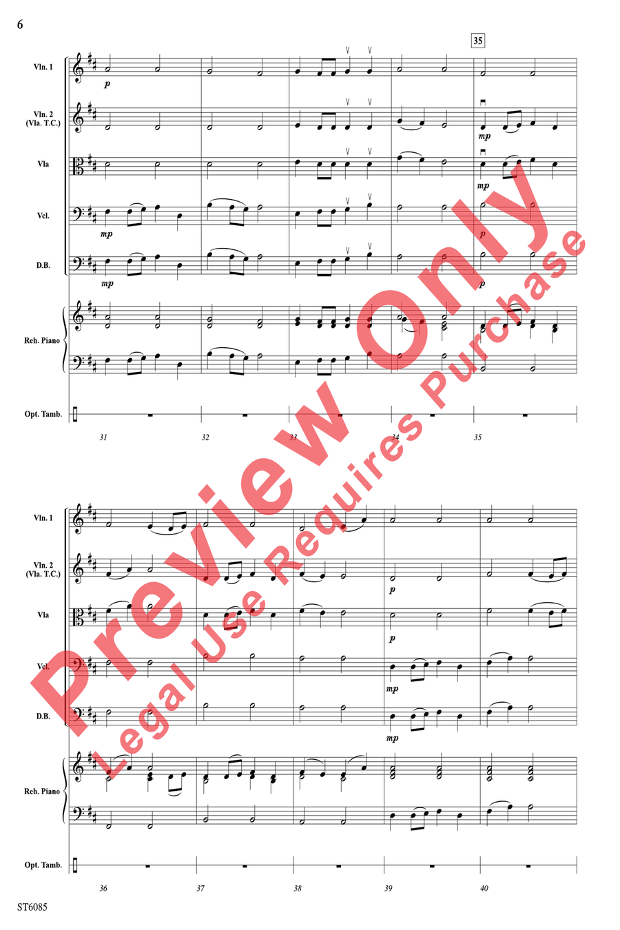 Courtly Dance and Procession String Orchestra scores gallery preview page 6