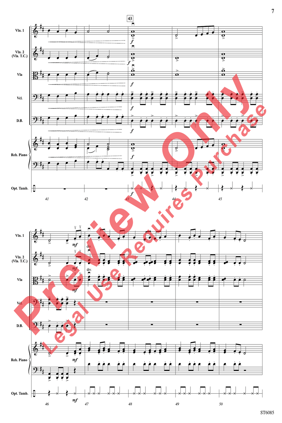 Courtly Dance and Procession String Orchestra scores gallery preview page 7