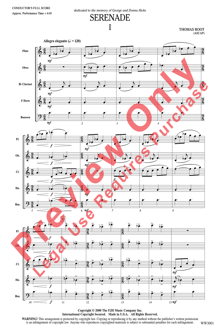 Serenade Serenade Woodwind Quintet scores gallery preview page 3