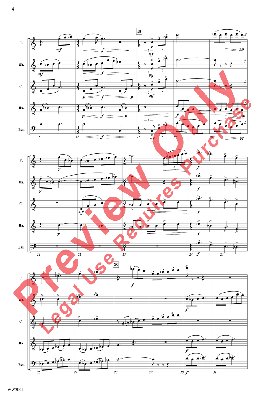 Serenade Serenade Woodwind Quintet scores gallery preview page 4