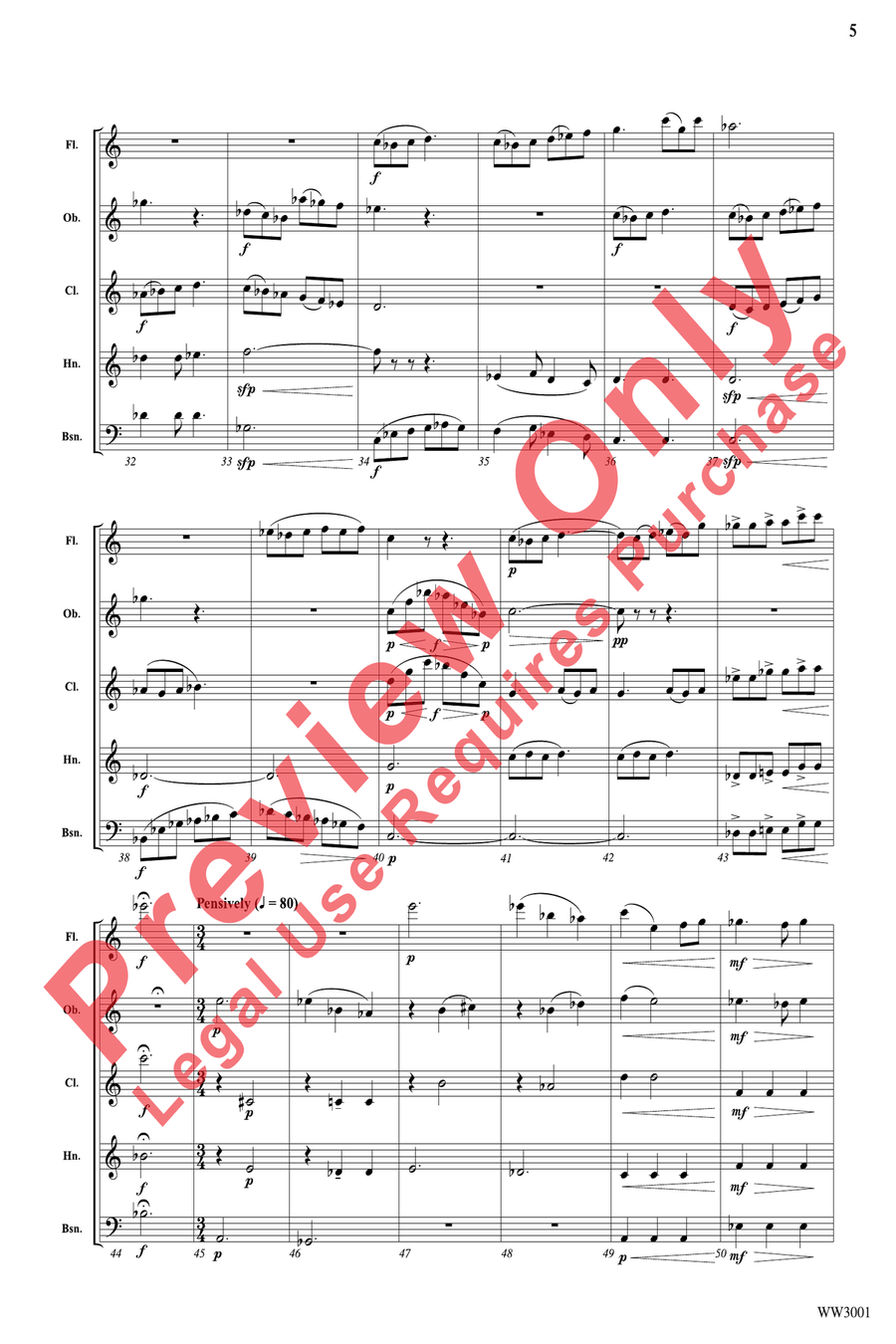 Serenade Serenade Woodwind Quintet scores gallery preview page 5