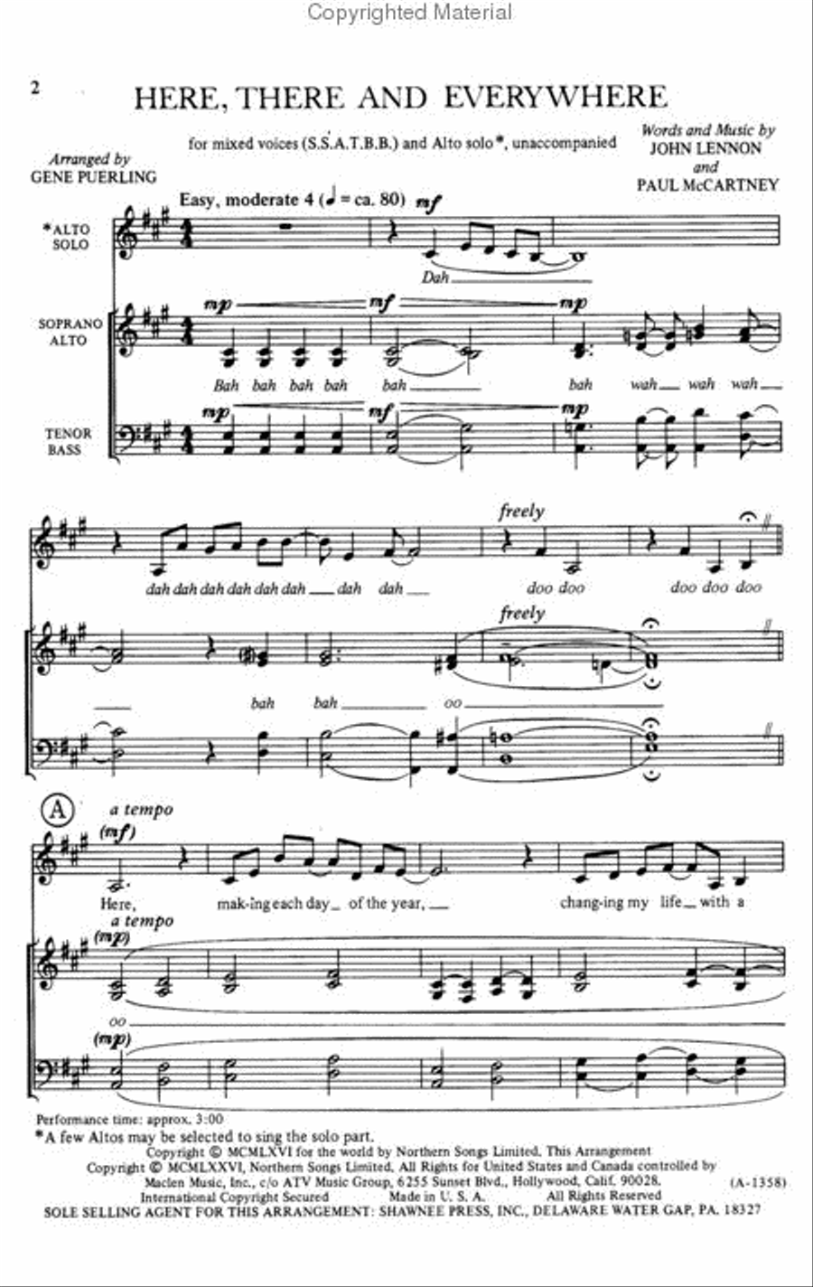 Here, There, and Everywhere 4-Part scores gallery preview page 2