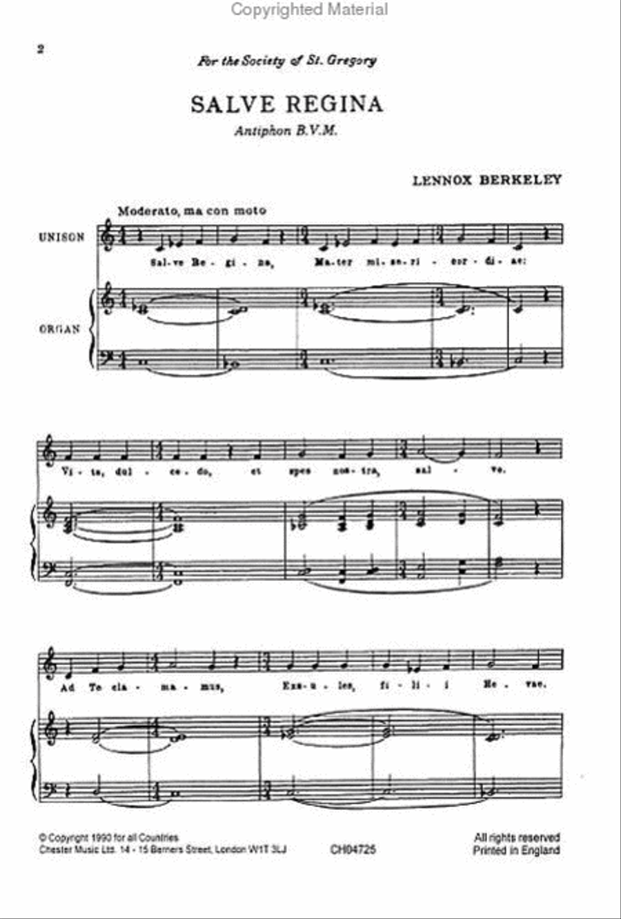 Salve Regina Op.48 No.1 Unison Choir scores gallery preview page 2