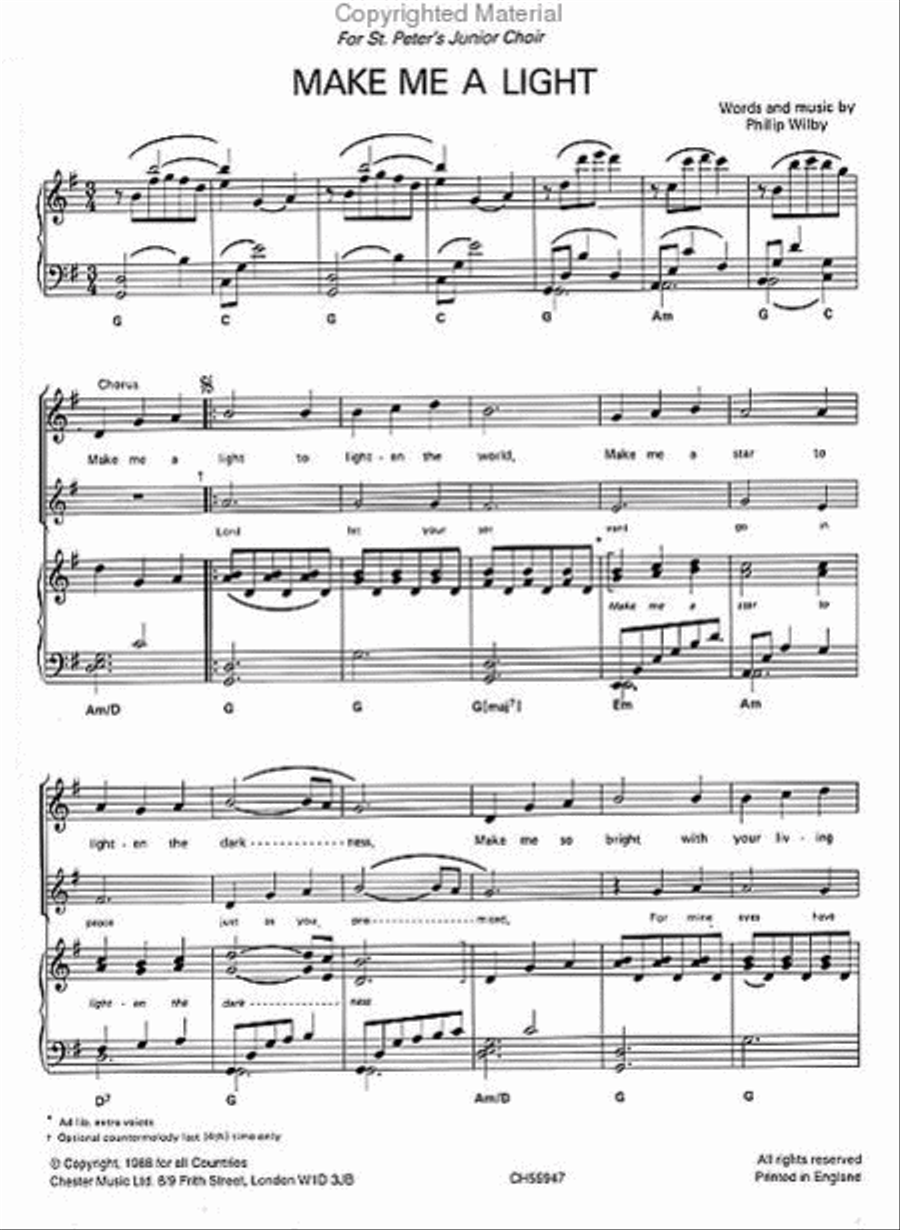 Make Me a Light Unison Choir scores gallery preview page 2
