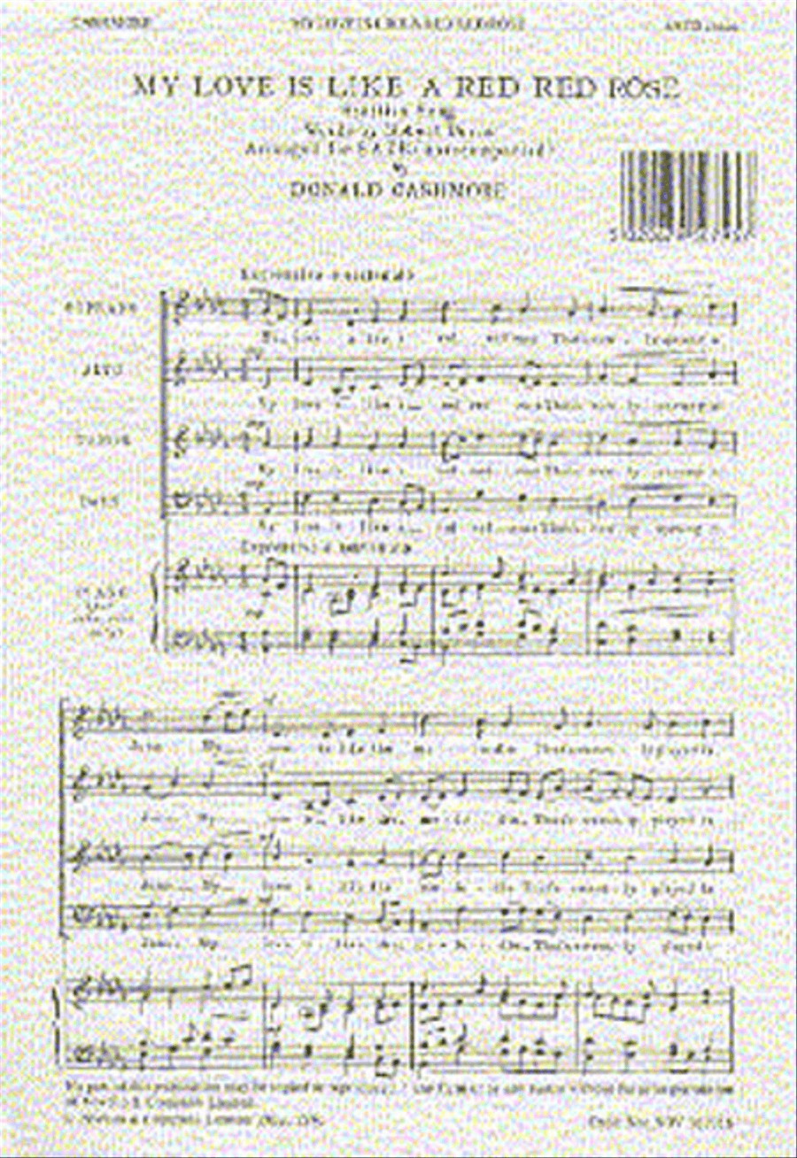 My Love Is like a Red Red Rose 4-Part scores gallery preview page 1