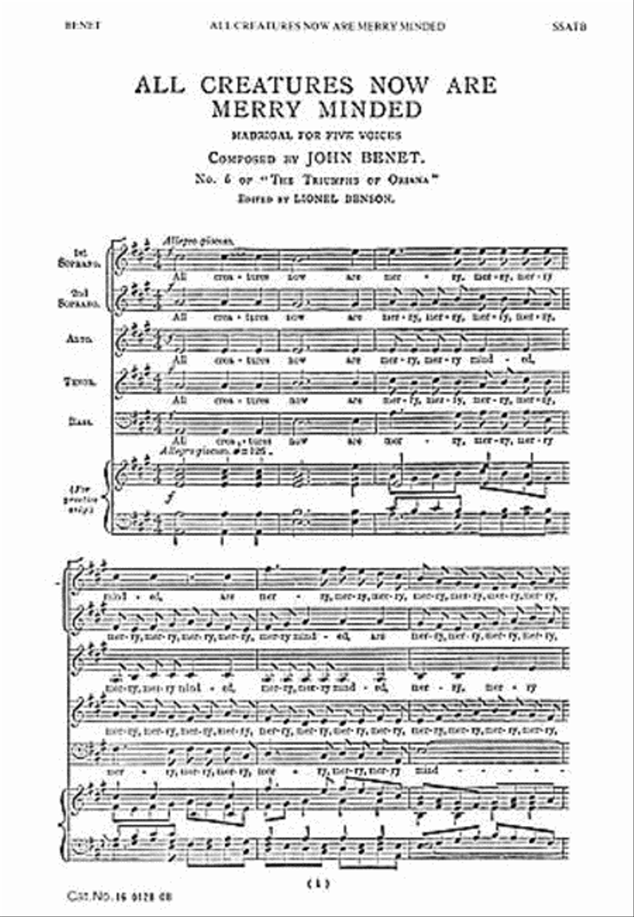All Creatures Now Are Merry Minded SSATB scores gallery preview page 1
