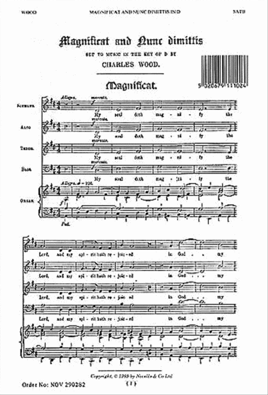 Magnificat and Nunc Dimittis in D 4-Part scores gallery preview page 1