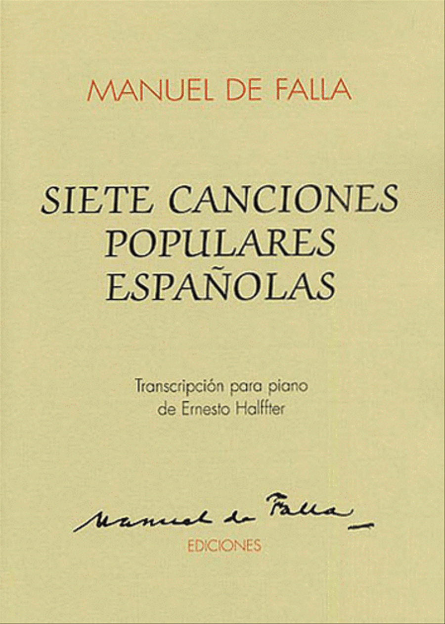 Manuel De Falla: Siete Canciones Populares Espanolas Solo Piano Piano Solo scores gallery preview page 1