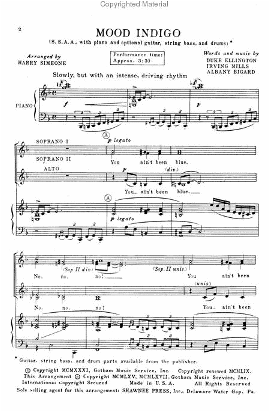 Mood Indigo Mood Indigo SSAA scores gallery preview page 2
