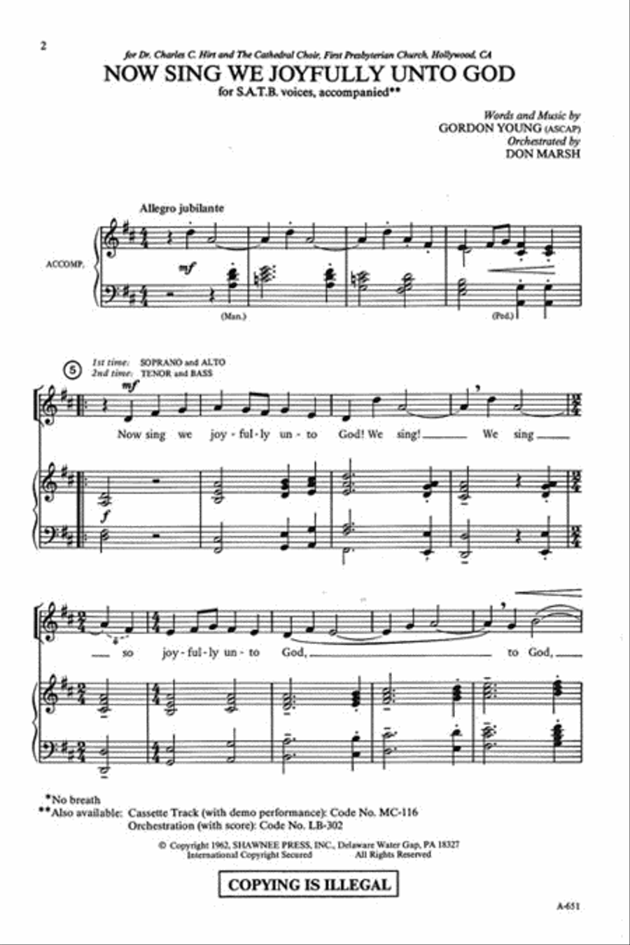 Now Sing We Joyfully Unto God SSAA scores gallery preview page 2