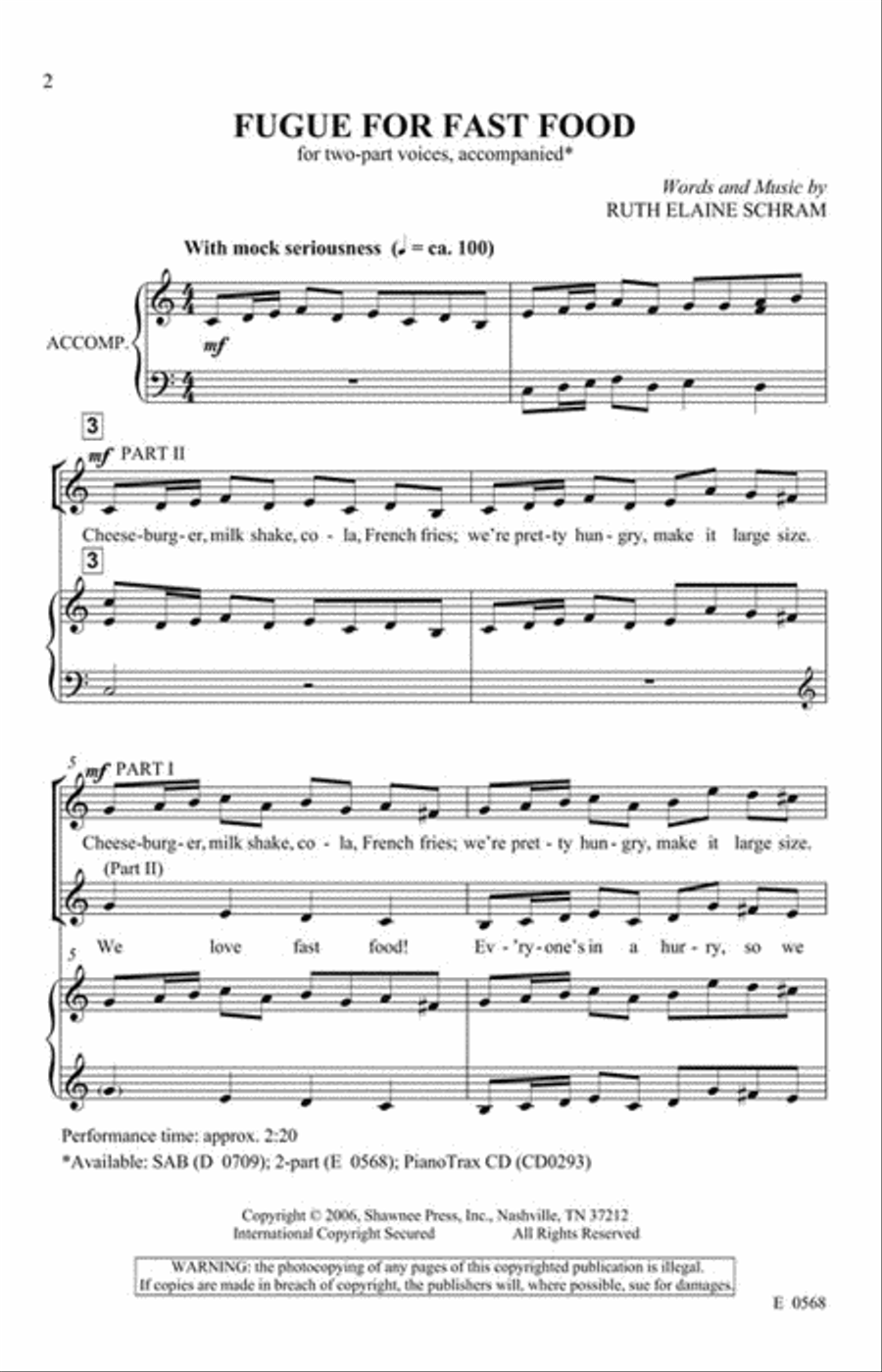 Fugue for Fast Food 2-part 2-Part scores gallery preview page 2