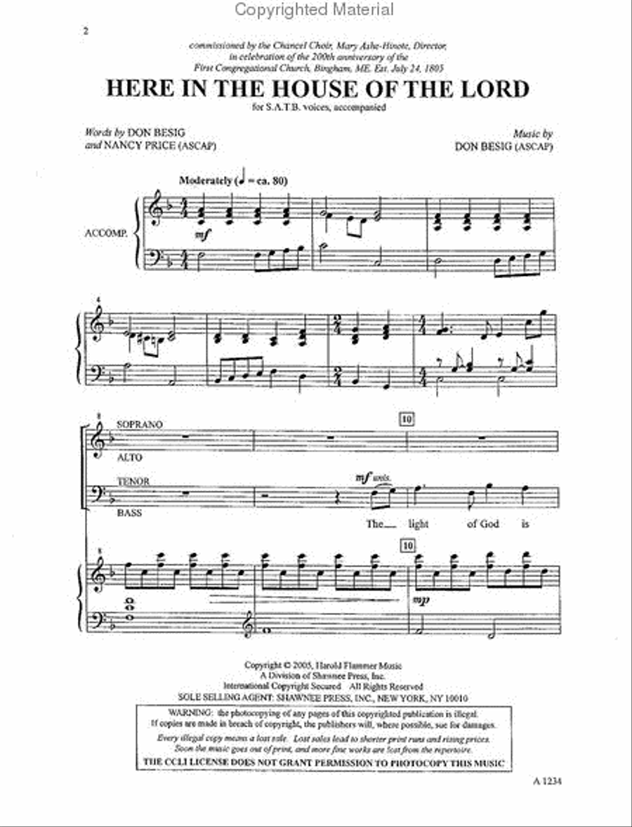 Here in the House of the Lord 4-Part scores gallery preview page 2