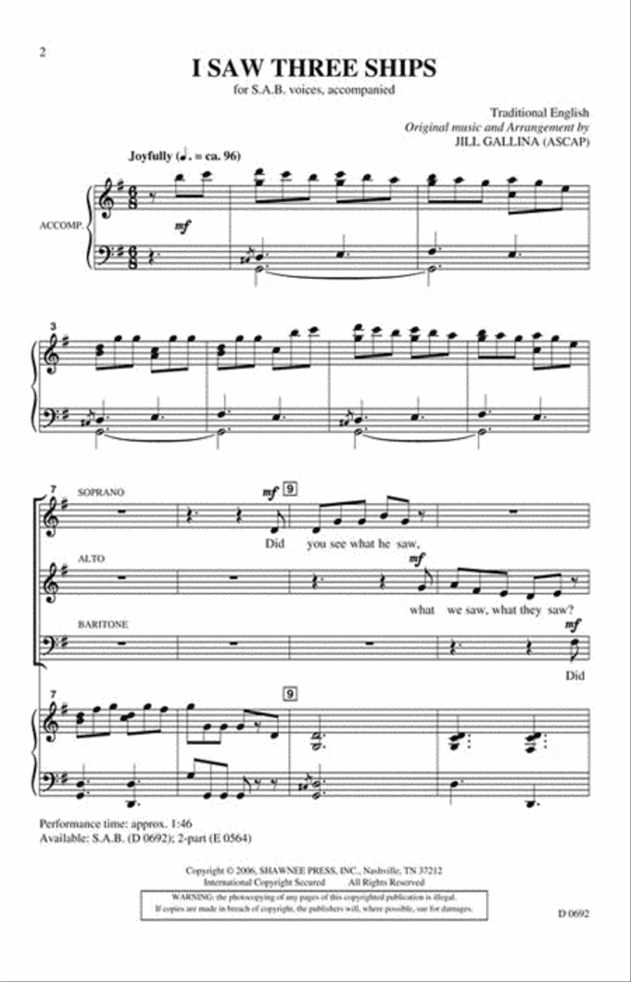 I Saw Three Ships I Saw Three Ships 3-Part scores gallery preview page 2