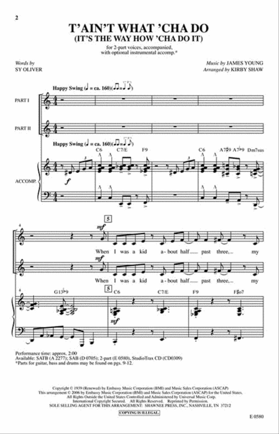 T'ain't What 'Cha Do (It's the Way How 'Cha Do It) 2-part 2-Part scores gallery preview page 2