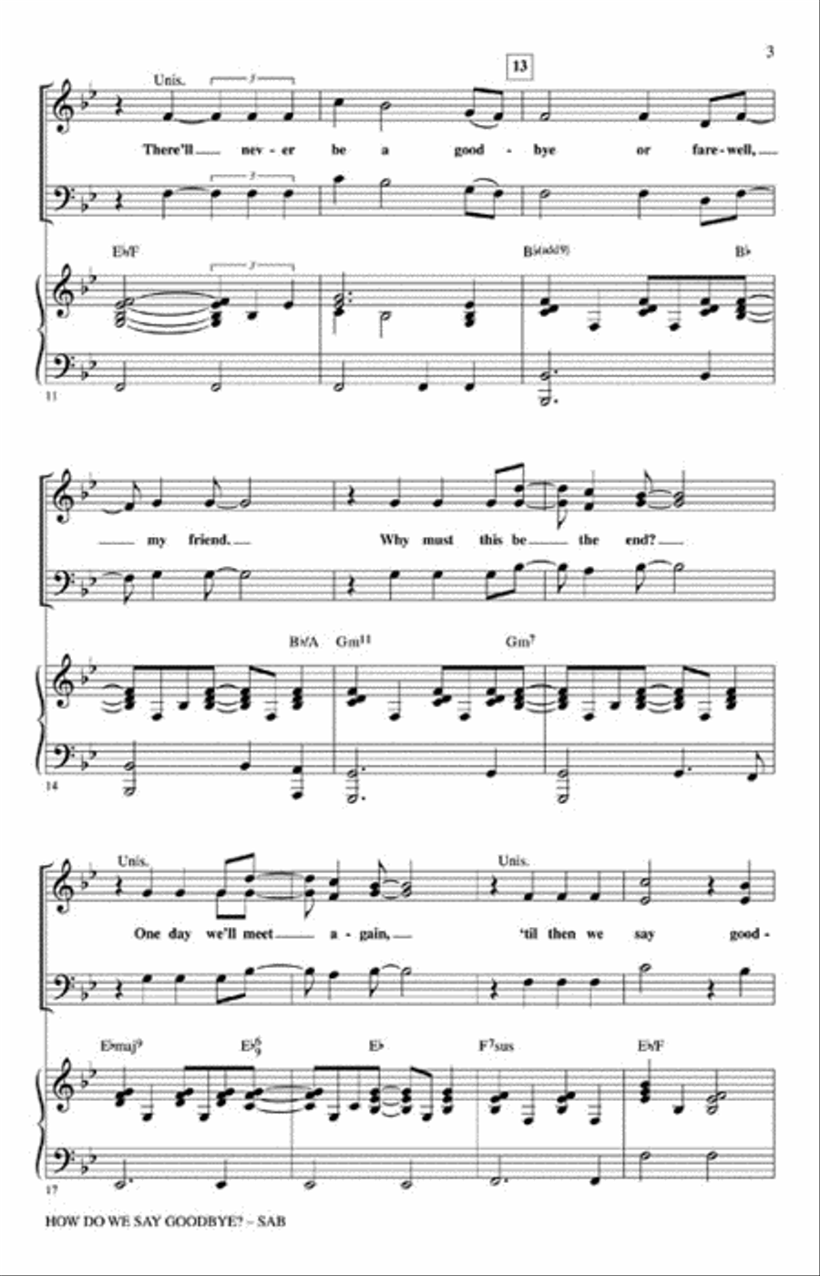 How Do We Say Goodbye? 3-Part scores gallery preview page 3
